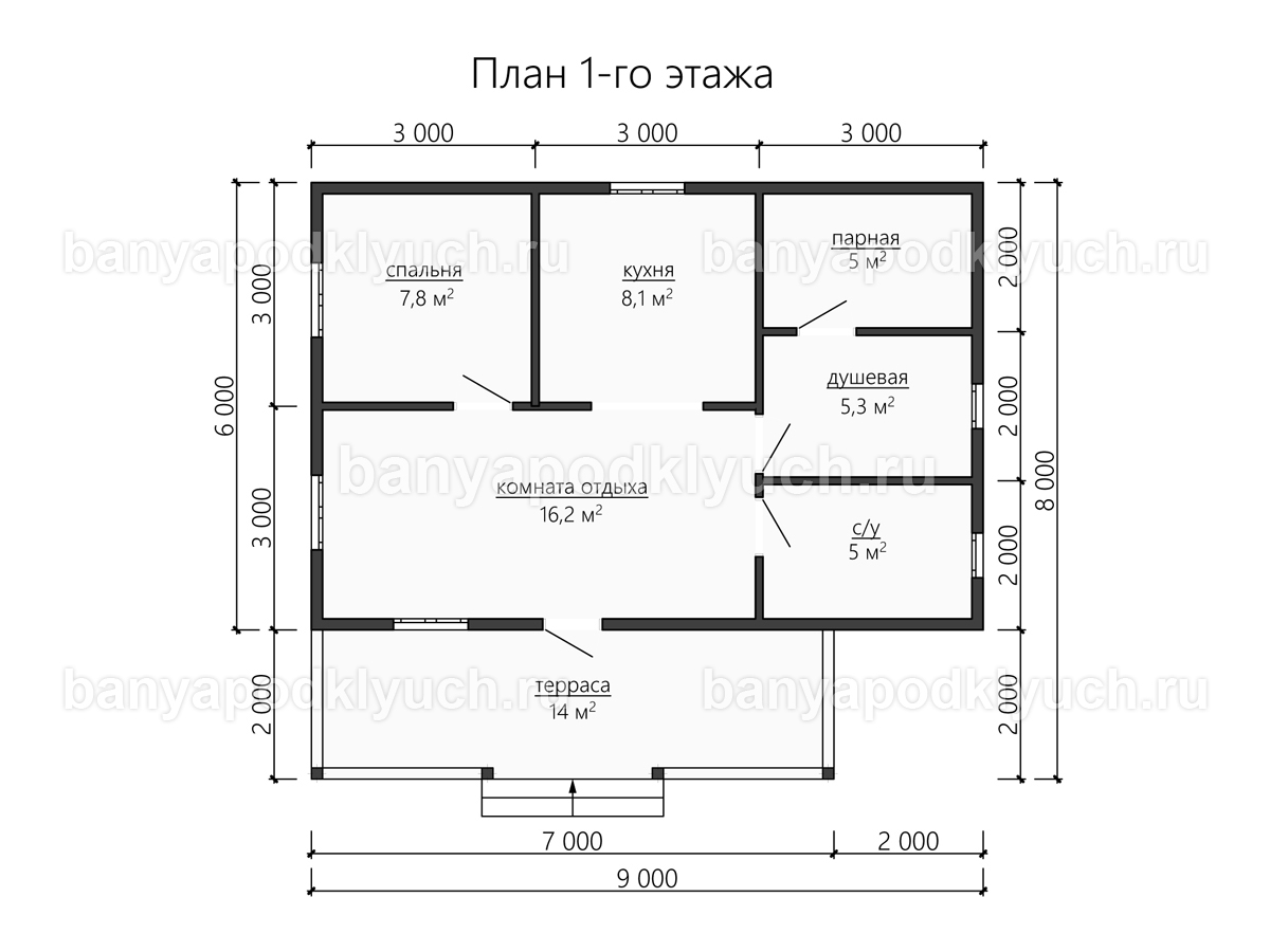 Каркасная баня 9x8 м Каркасная баня 9x8 м